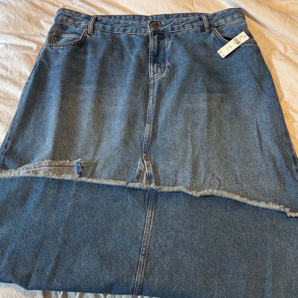 Pilcro Blue Denim Maxi Skirt